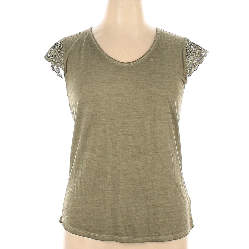 Olive Green Lace Cap-Sleeve Women's Top size XL